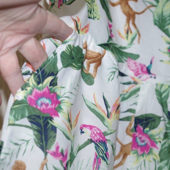 Janie and Jack Cotton Tropical Jungle Ruffle Sleeve Romper Size 12 - Picture 3 of 8